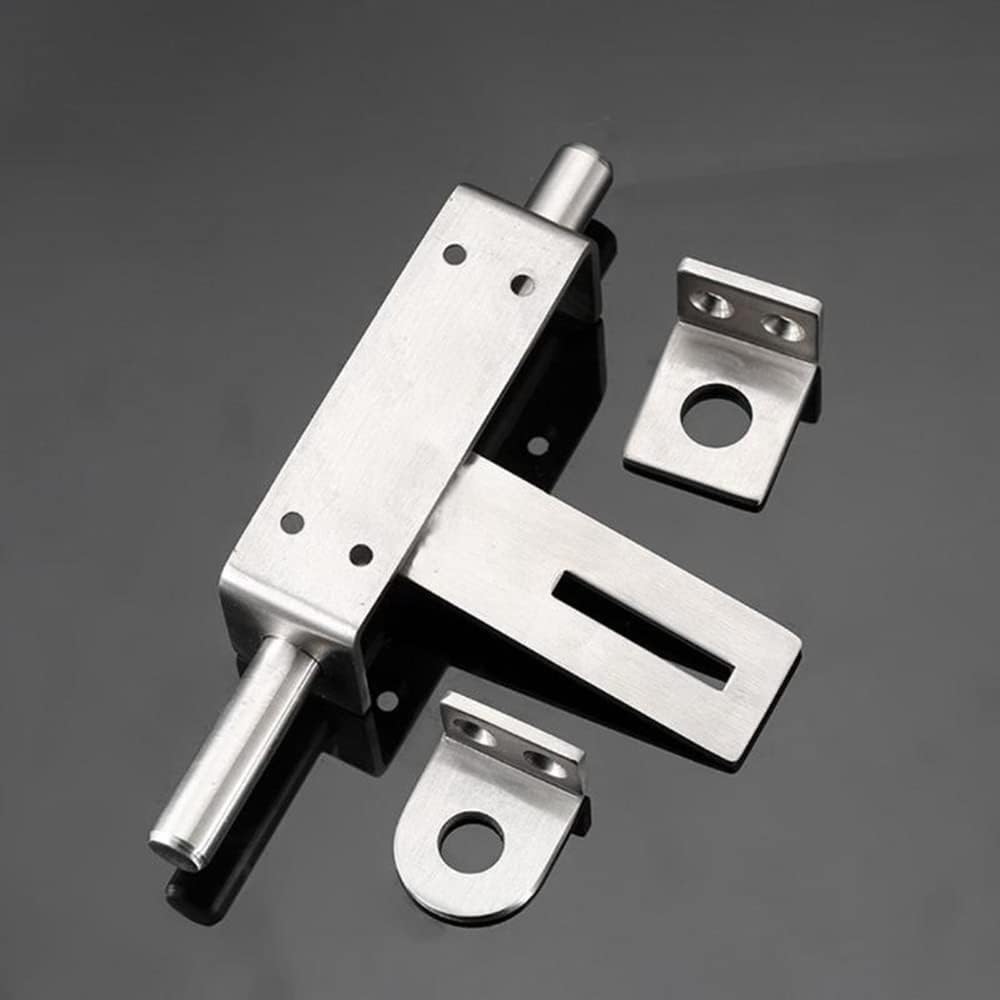 Heavy Duty Stainless Steel Safety Lock Bolt Hasp with Sliding Bolt Gate Latch - Interior Door Latches with Padlock Hole & Brushed Finish