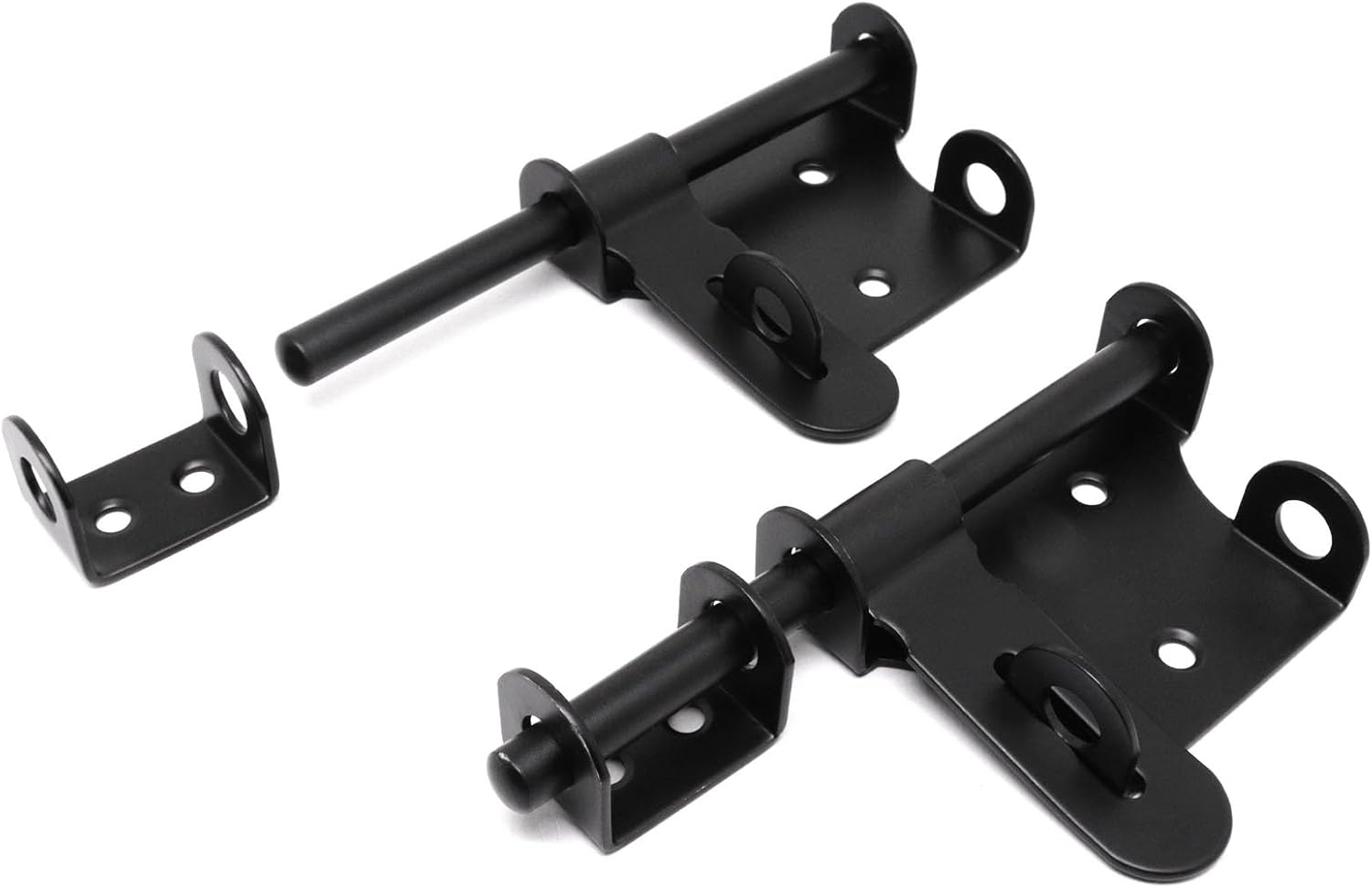 Heavy Duty Stainless Steel Slide Bolt Gate Latch Set with Padlock Hole - 2pcs for Outdoor Wooden Fence Shed Door