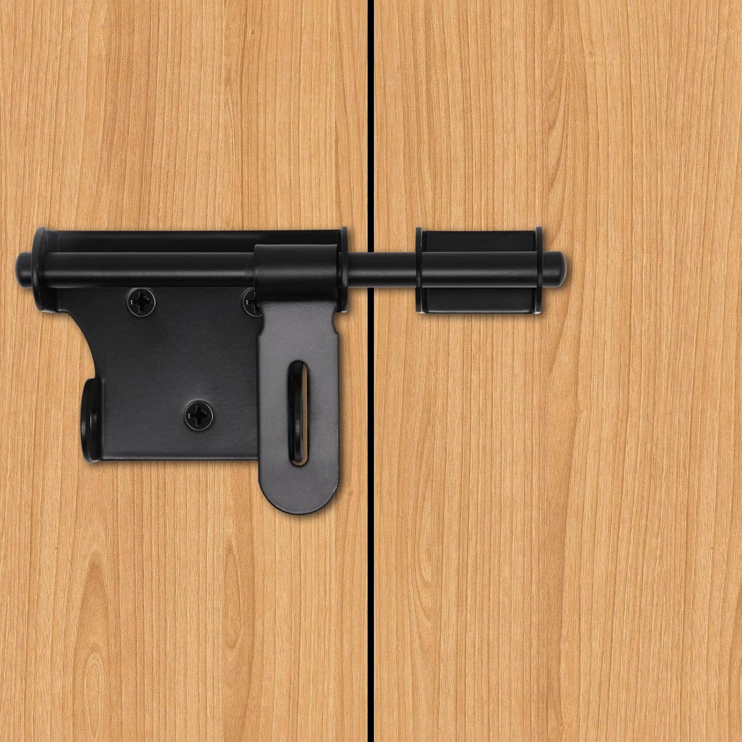 Heavy Duty Stainless Steel Slide Bolt Gate Latch Set with Padlock Hole - 2pcs for Outdoor Wooden Fence Shed Door