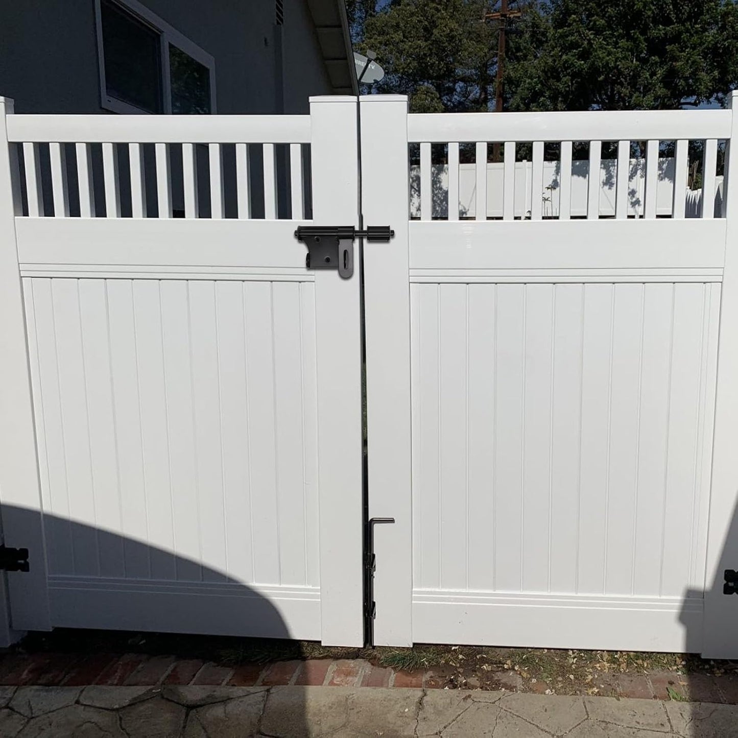 Heavy Duty Stainless Steel Slide Bolt Gate Latch Set with Padlock Hole - 2pcs for Outdoor Wooden Fence Shed Door