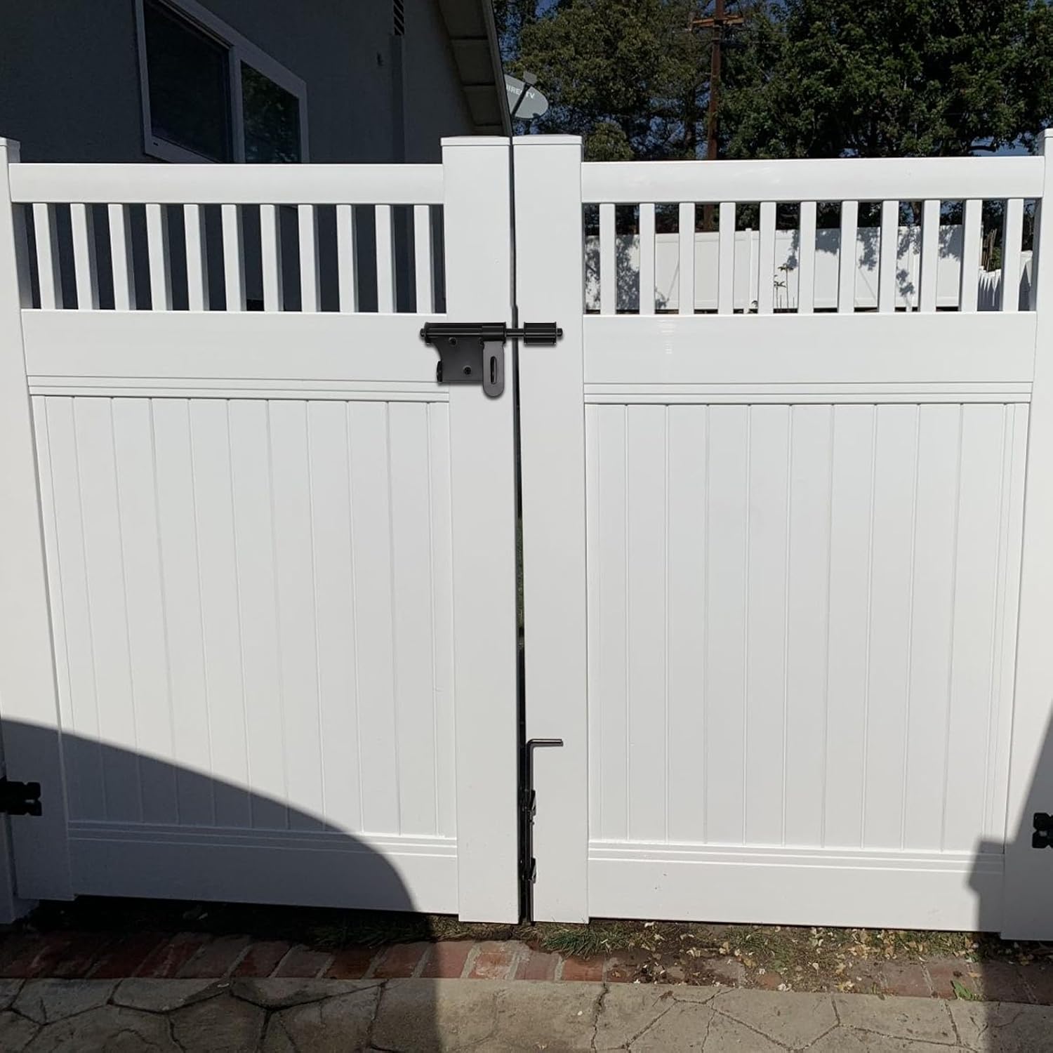 Heavy Duty Stainless Steel Slide Bolt Gate Latch Set with Padlock Hole - 2pcs for Outdoor Wooden Fence Shed Door