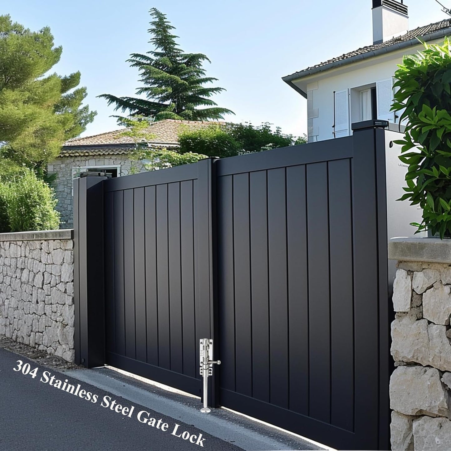 Heavy Duty Stainless Steel Slide Bolt Gate Latch with Dust Canister for Barn Fence Shed - FITHACE Solid Barrel Bolt Lock