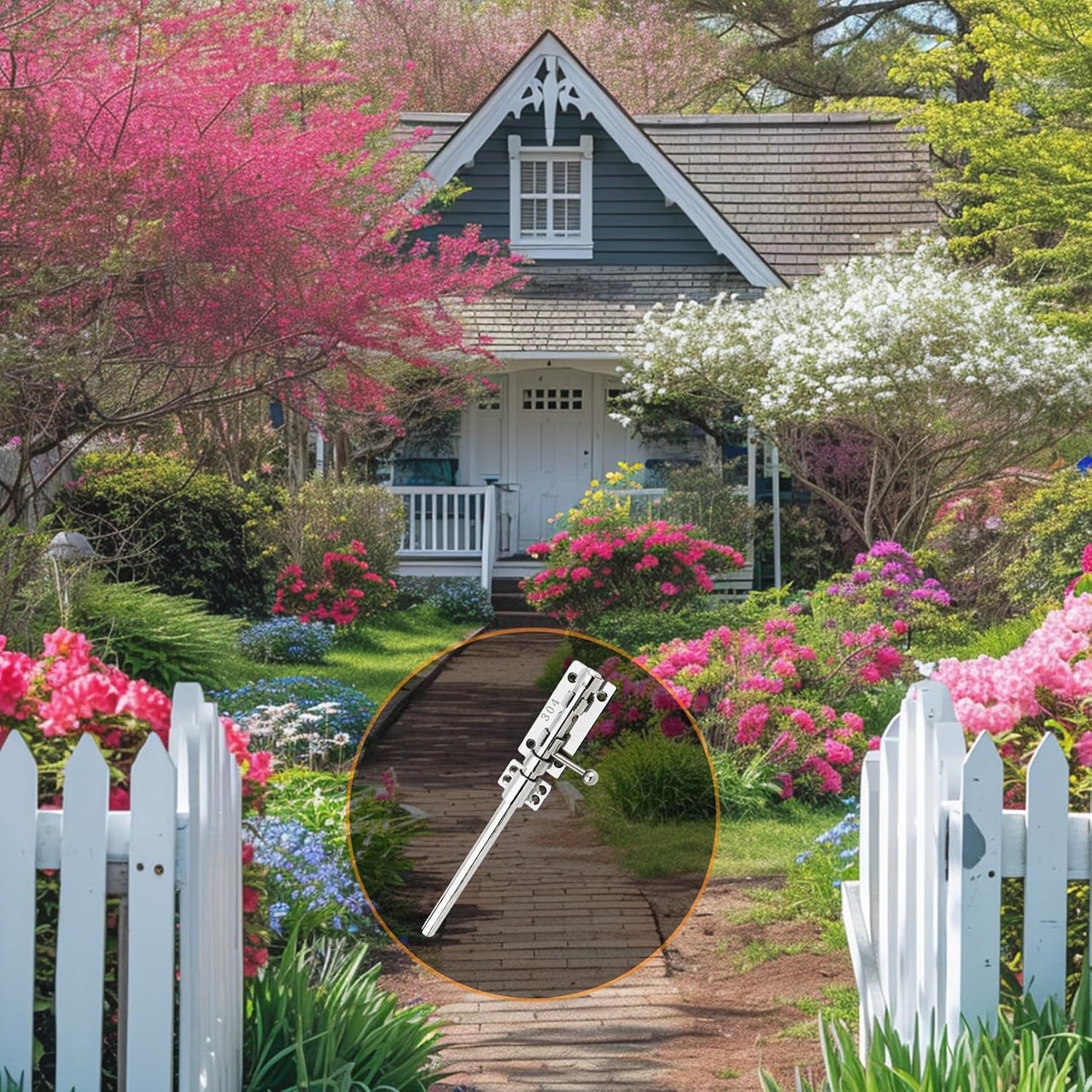 Heavy Duty Stainless Steel Slide Bolt Gate Latch with Dust Canister for Barn Fence Shed - FITHACE Solid Barrel Bolt Lock