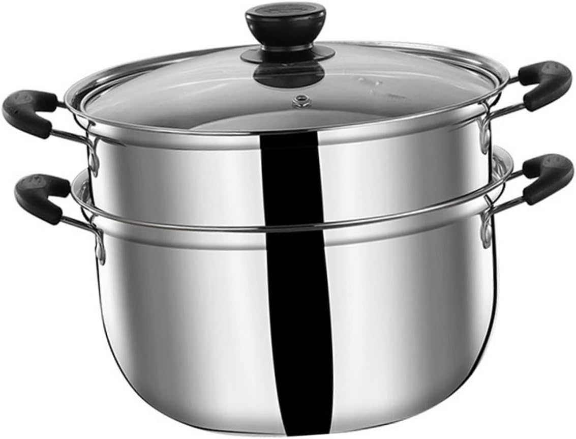 Heavy Duty Stainless Steel Soup Pot with Steamer Insert - Premium Kitchen Cookware for Healthy Cooking