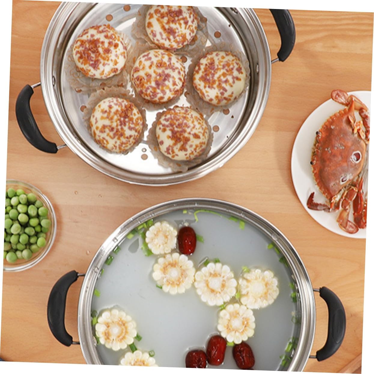 Heavy Duty Stainless Steel Soup Pot with Steamer Insert - Premium Kitchen Cookware for Healthy Cooking