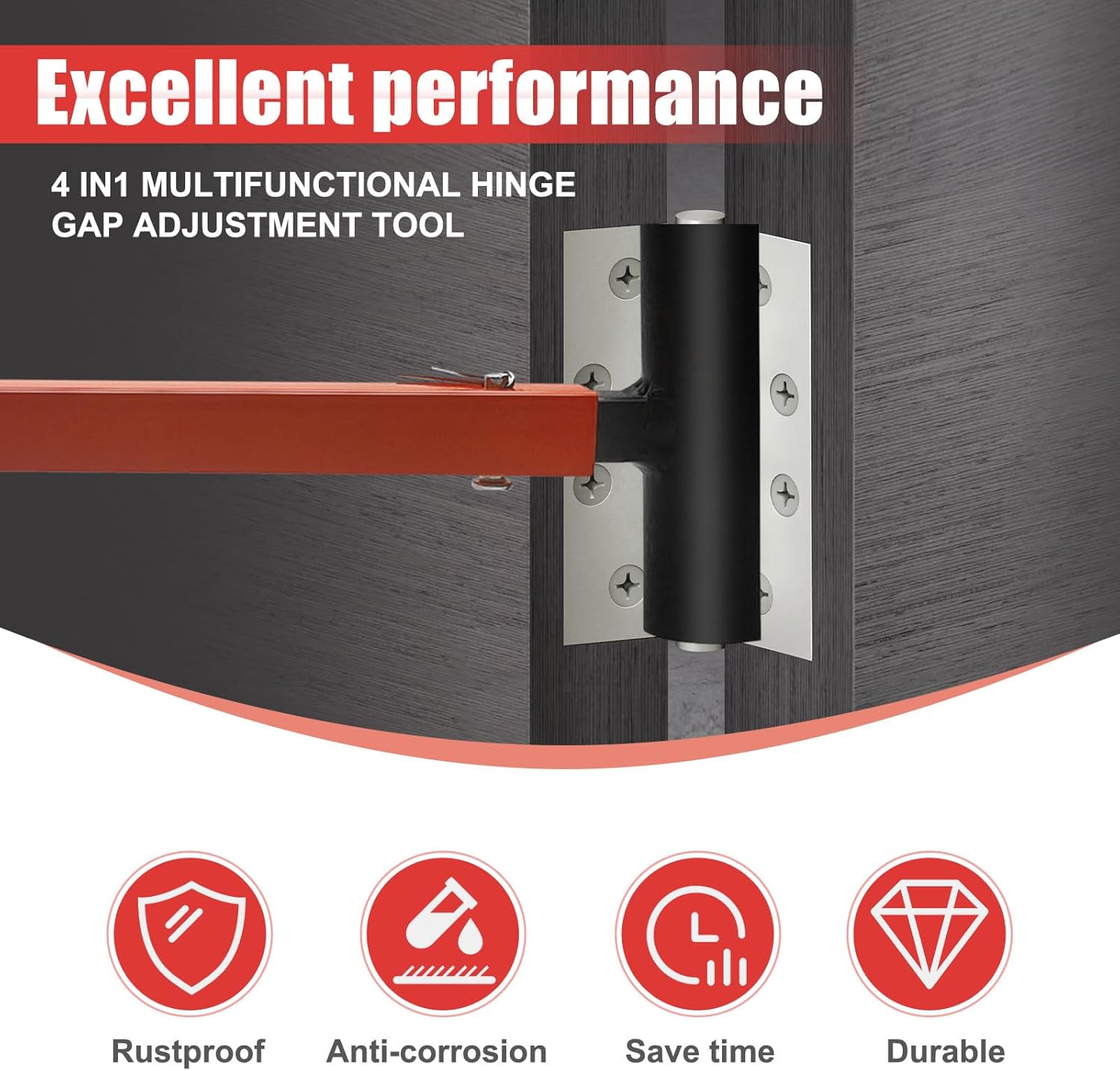 Heavy Duty Steel 4 in 1 Door Hinge Adjustment Tool Kit - Ideal for Residential and Commercial Use - WildKart