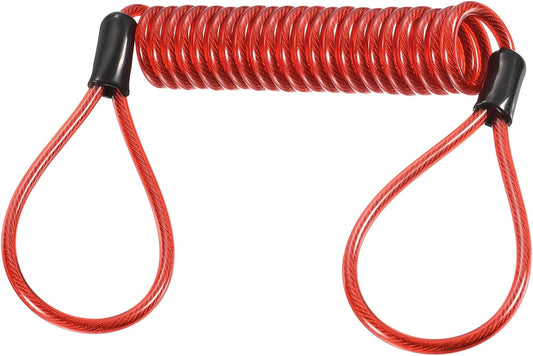 Heavy Duty Steel Cable Lock with Plastic Coated Reminder Wire - Outdoor Anti-Theft Protection (3.5mmx1.5m, Red)