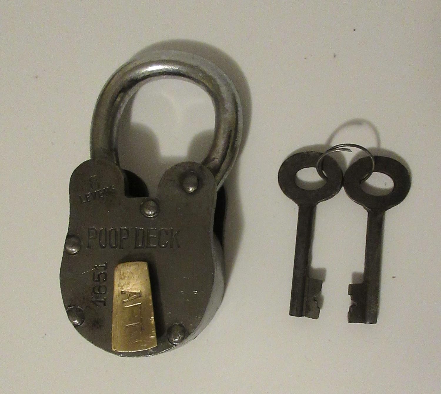 Heavy-Duty Steel Poop Deck Padlock Set with 2 Keys - Marine Grade Security Lock for Boats