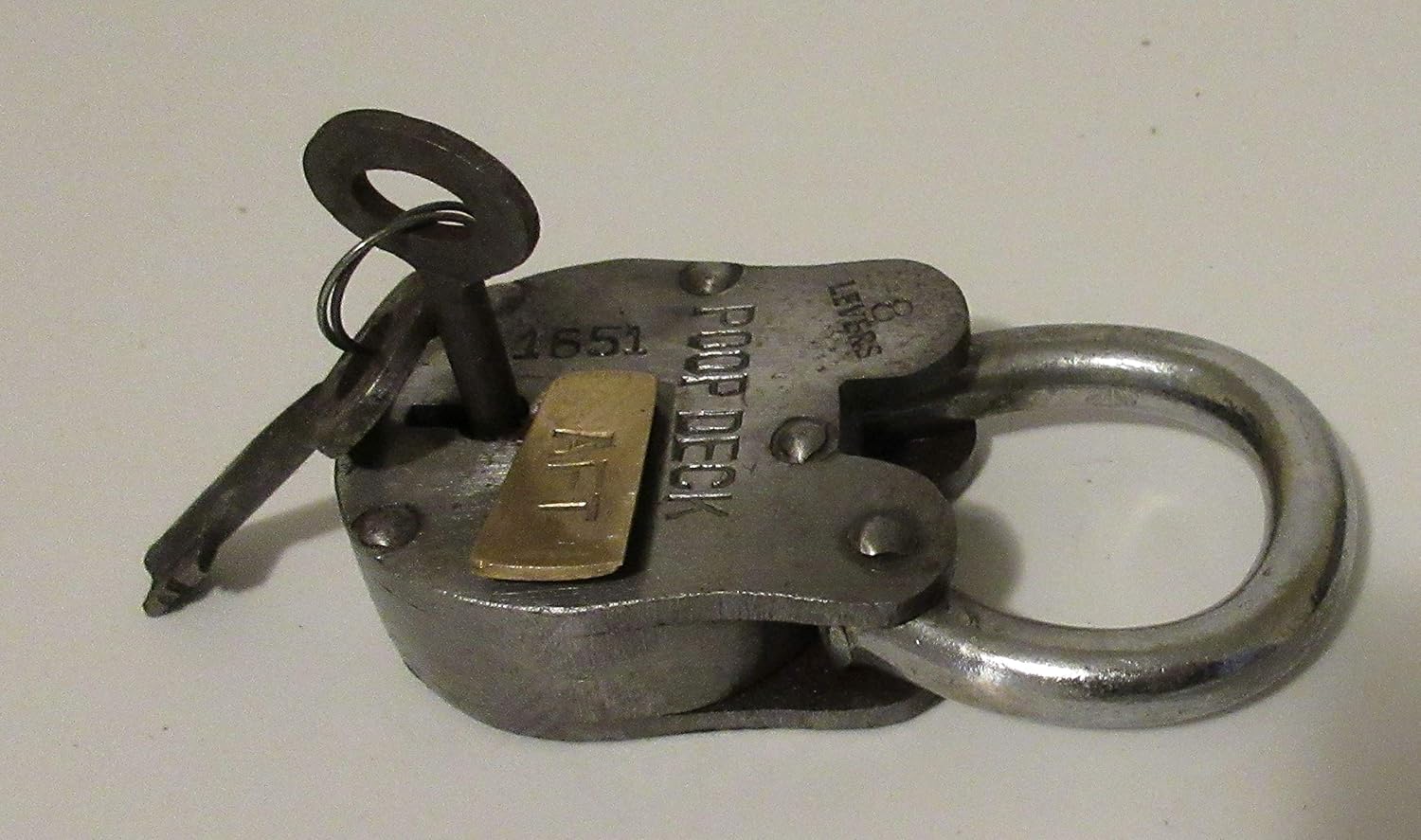 Heavy-Duty Steel Poop Deck Padlock Set with 2 Keys - Marine Grade Security Lock for Boats