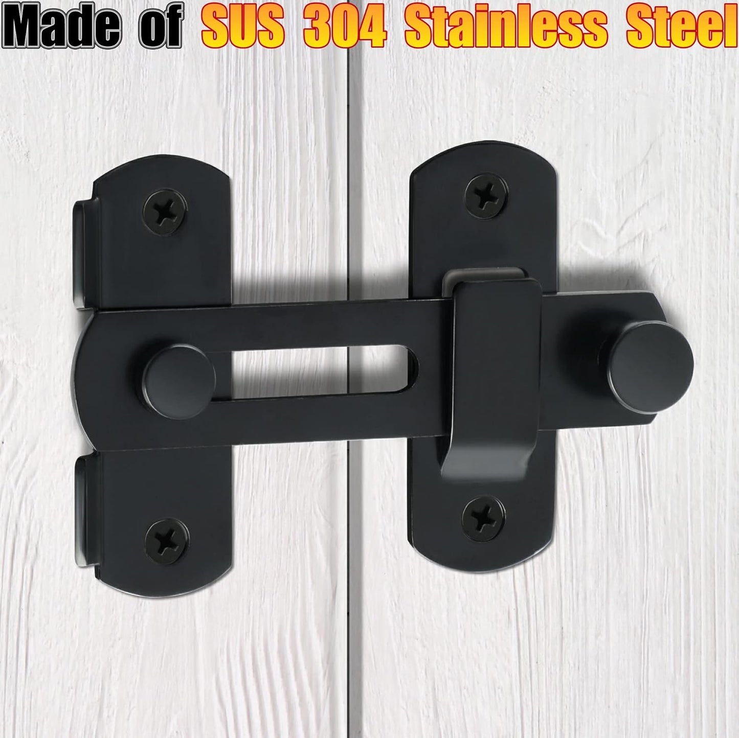 Heavy Duty SUS304 Stainless Steel Flip Latch Gate Safety Lock for Barn Wood Fence and Sliding French Doors