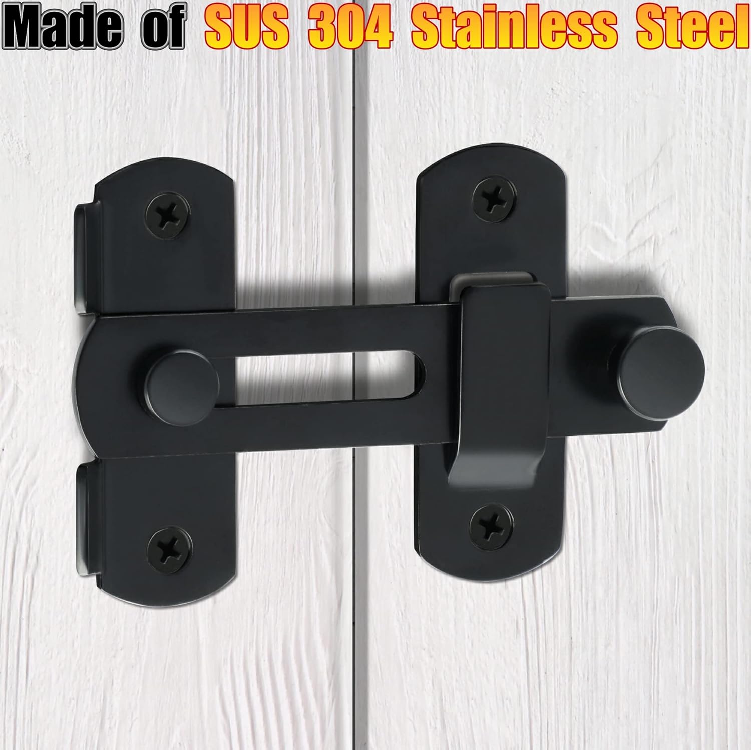 Heavy Duty SUS304 Stainless Steel Flip Latch Gate Safety Lock for Barn Wood Fence and Sliding French Doors