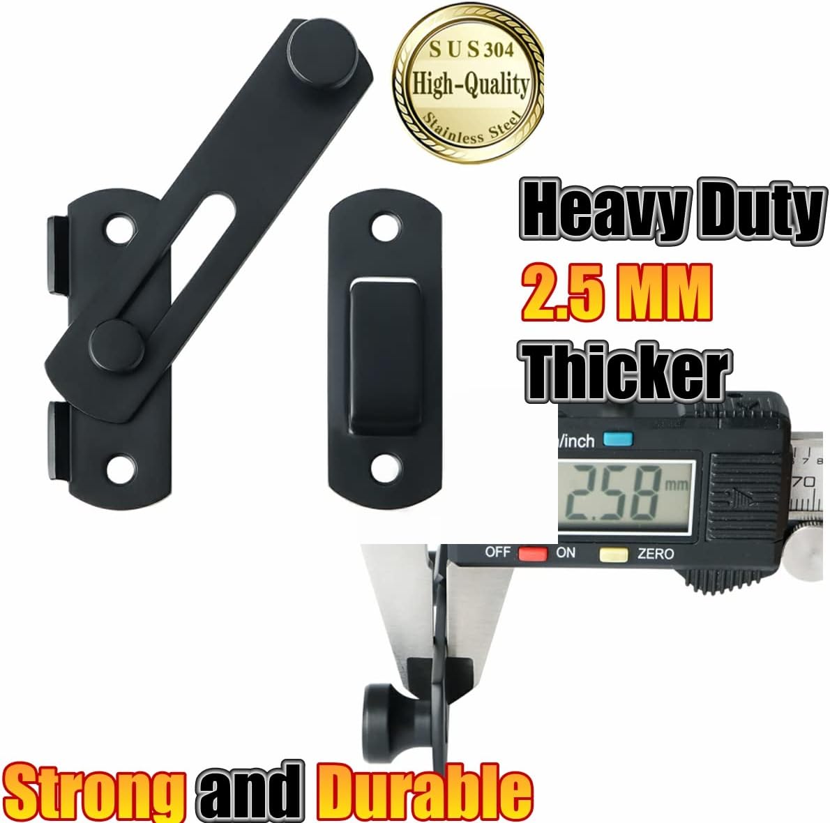 Heavy Duty SUS304 Stainless Steel Flip Latch Gate Safety Lock for Barn Wood Fence and Sliding French Doors