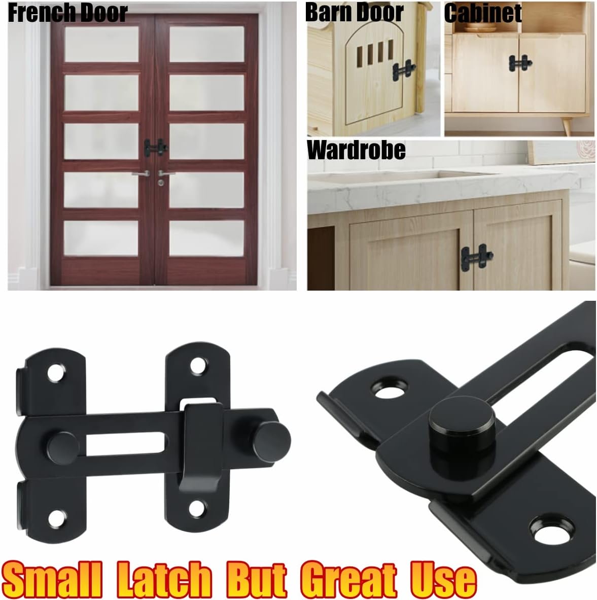 Heavy Duty SUS304 Stainless Steel Flip Latch Gate Safety Lock for Barn Wood Fence and Sliding French Doors