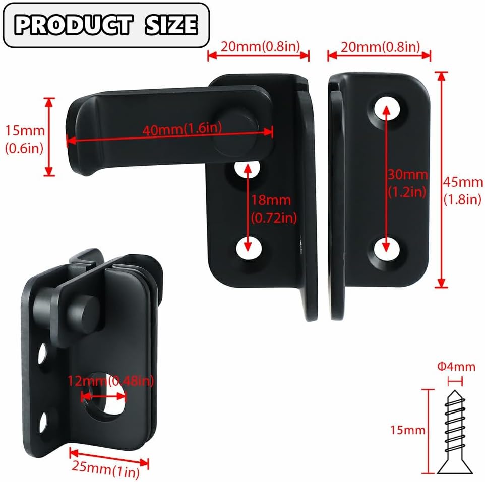 Heavy Duty SUS304 Stainless Steel Flip Latch Gate Safety Lock for Barn Wood Fence and Sliding French Doors