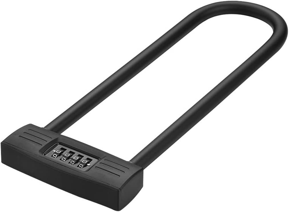 Heavy Duty U Shape Combination Lock with Long Shackle for Bike, Scooter, Glass Door, and Gate - Puyueo