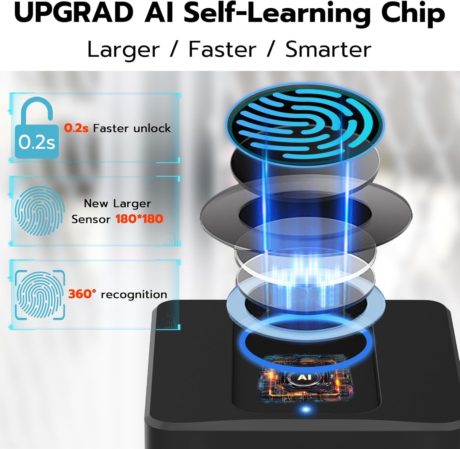 Heavy Duty Waterproof Fingerprint Bluetooth Padlock for Outdoor Security - Ideal for Fence, Gate, Shed, Warehouse, Gym, and Yard Storage - WildKart