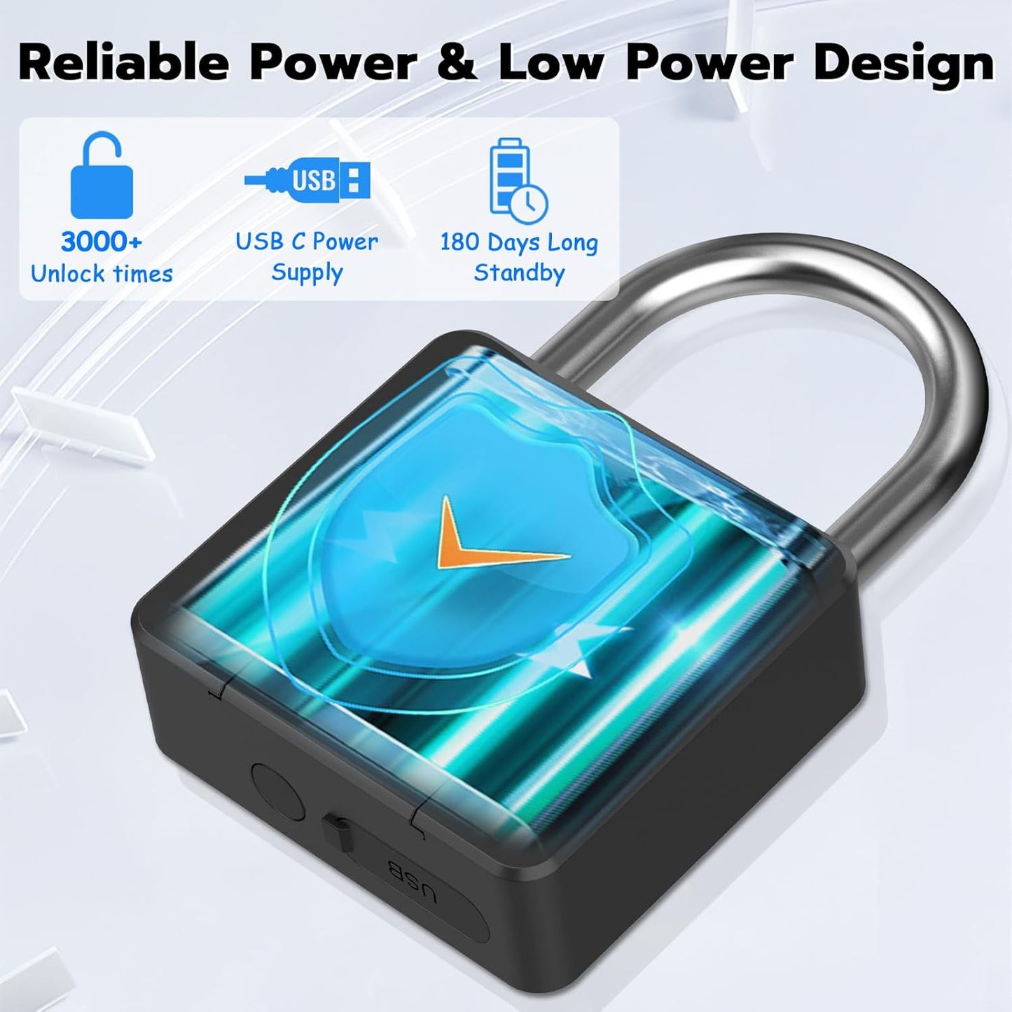 Heavy Duty Waterproof Fingerprint Bluetooth Padlock for Outdoor Security - Ideal for Fence, Gate, Shed, Warehouse, Gym, and Yard Storage - WildKart