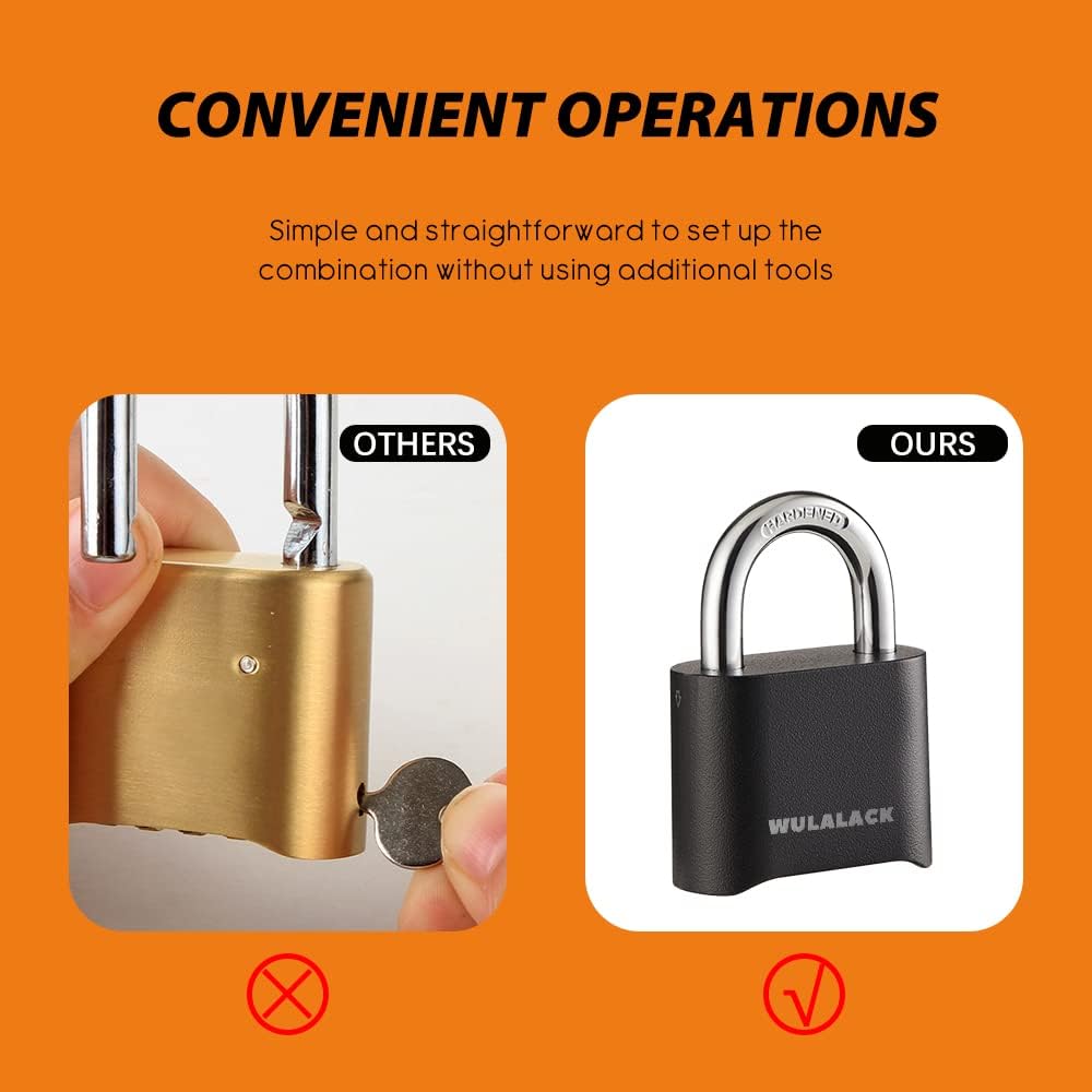 Heavy Duty Weatherproof Outdoor Combination Lock for Sheds, Gates, and Storage Units - Resettable Padlock with Code by WULALACK - WildKart
