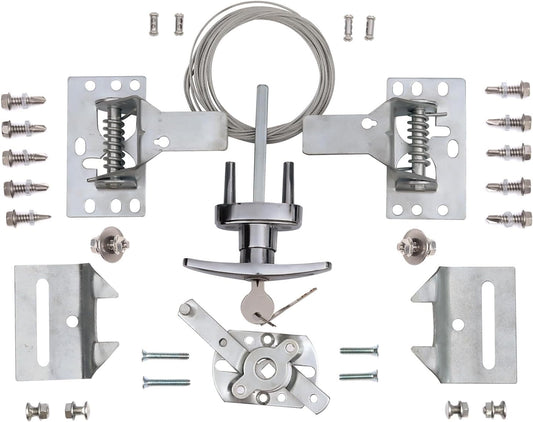 Heavy-Duty Wedelweib Garage Door Lock Kit - Fits 1-3/8" to 2" Thick Doors - Single/Double Doors up to 18ft Wide - Includes All Hardware - Random Keyed