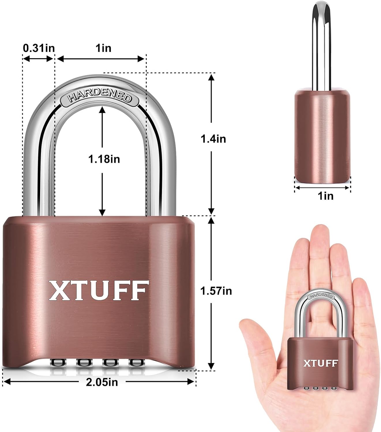 Heavy-Duty XTUFF Combination Padlock with Anti-Corrosion Technology