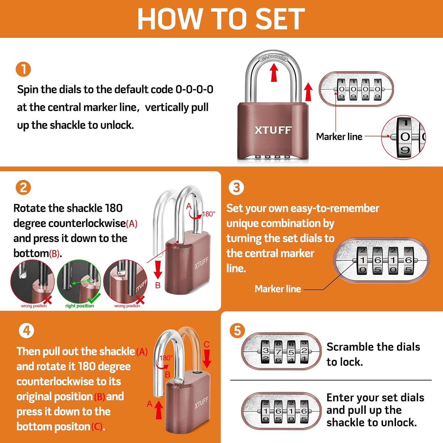 Heavy-Duty XTUFF Combination Padlock with Anti-Corrosion Technology
