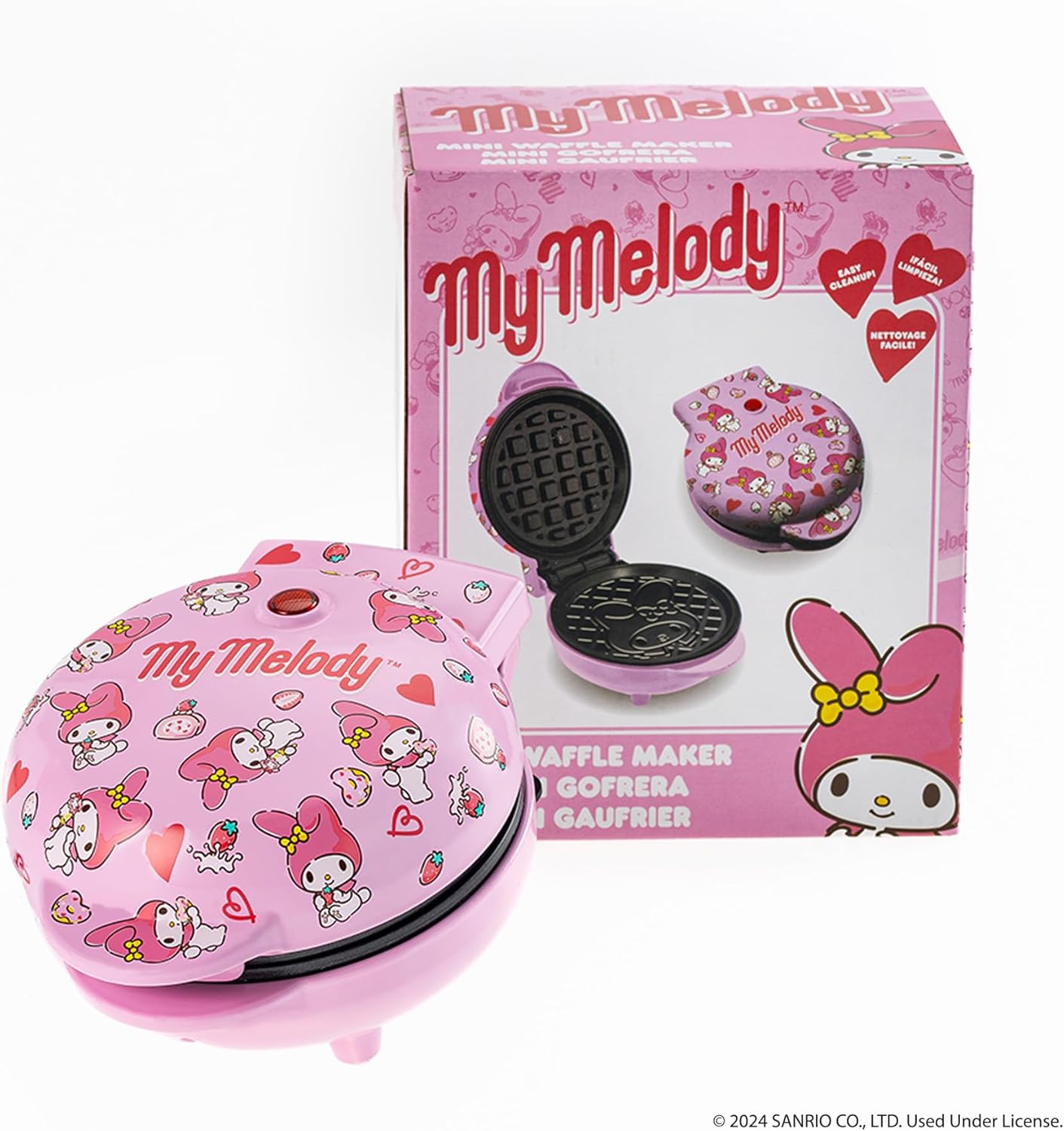 Hello Kitty My Melody Mini Waffle Maker - Cute Bunny Character Cooking Appliance for Fans