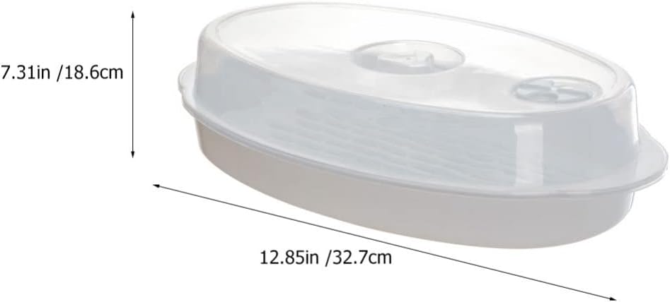 Hemoton 1 Set Fish Plate with Lid and Pasta Steamer Pot - Dim Sum & Bun Steamer with Ginger Grater Plate - White Vegetable Steamer Basket