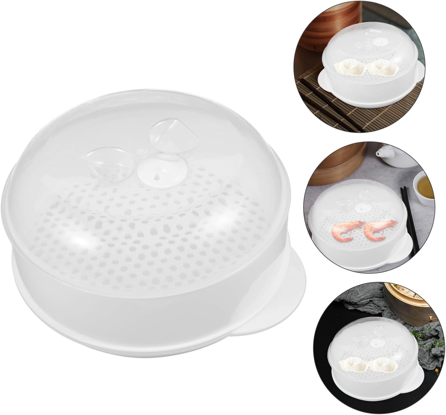 Hemoton Steamer Microwave Cookware with Lid for Pasta and Dumplings - Mini Fridge Containers for Kitchen Supplies