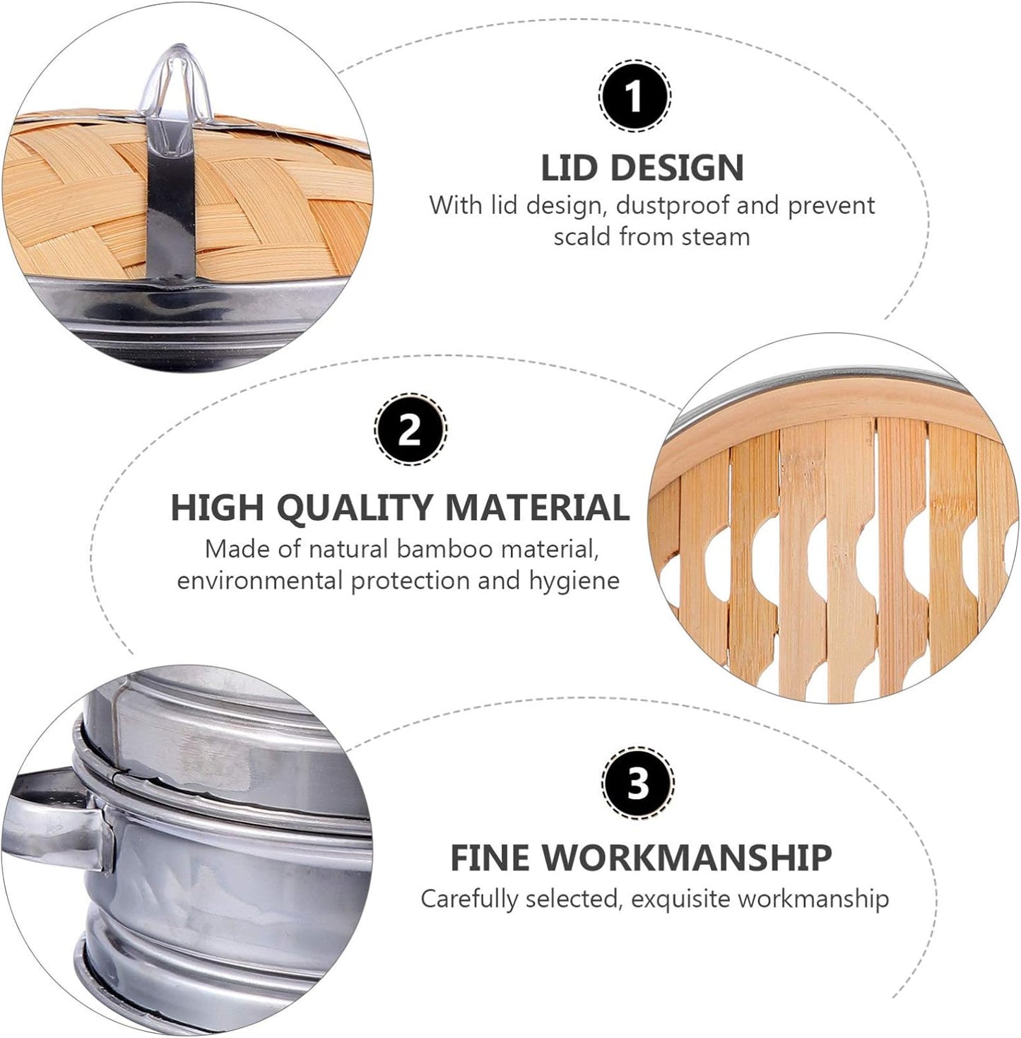 Hemoton Steamer Set with Basket and Lid for Steaming - Kitchen Gadget and Supplies