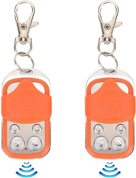 HERCHR Automatic Door Remote Control for Chicken Coop Doors - Portable Electric Rolling Driveway Gate Opener with HCS301 Sliding Gate Control Remote Key Fob (2, Orange)