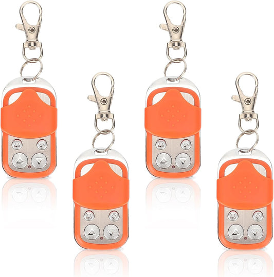 HERCHR Automatic Door Remote Control for Chicken Coop Doors, Portable Electric Rolling Driveway Gate Opener, HCS301 Sliding Gate Remote Key Fob (4, Orange)