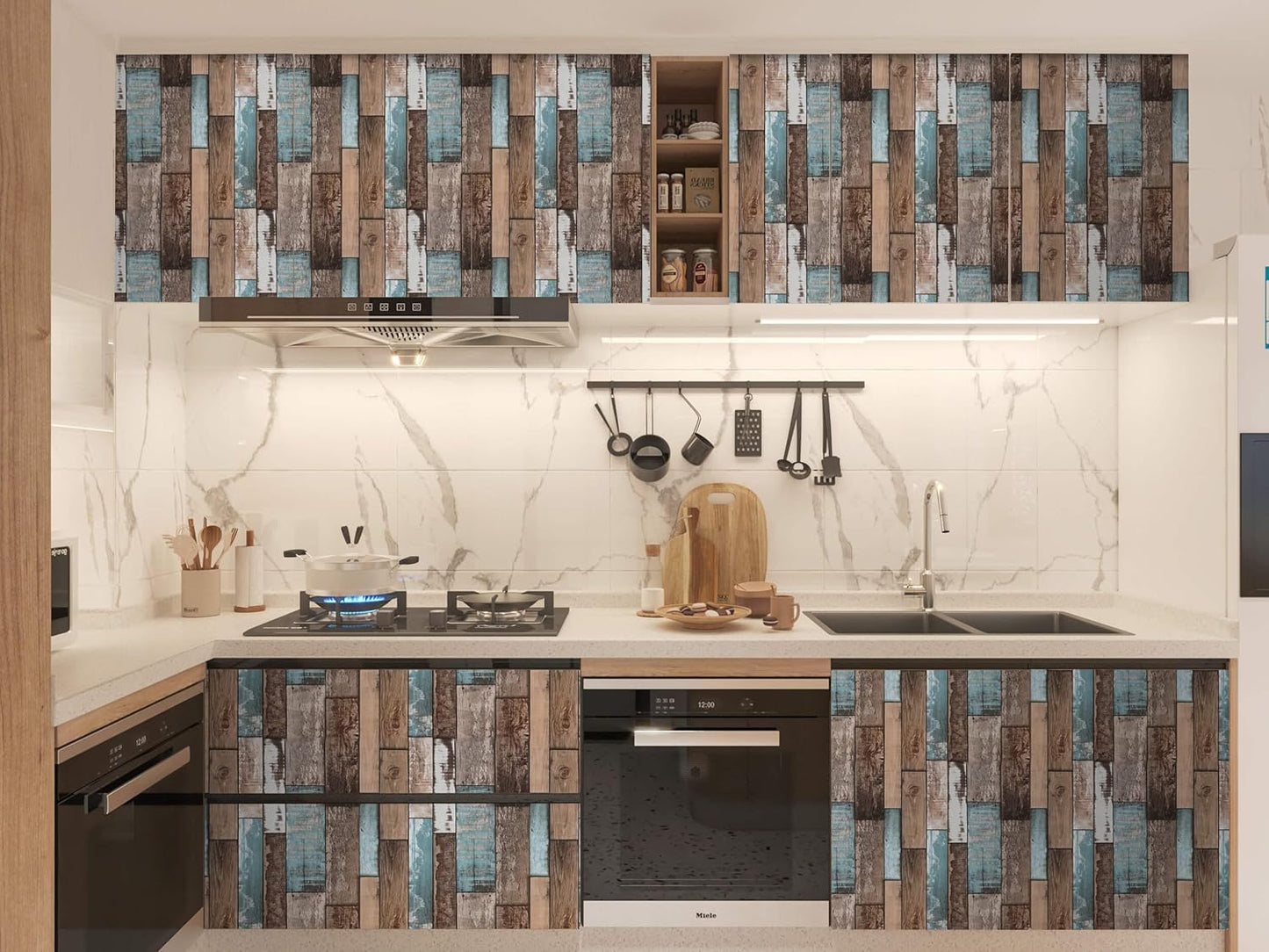 Heroad Brand Wood Panel Effect Contact Paper - Peel and Stick Wallpaper for Walls, Cabinets, Classroom - Removable Wall Covering 17.7"x78.7