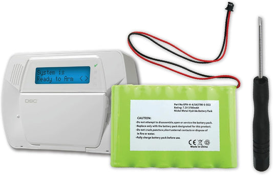 High Capacity Replacement Battery and Tool for ADT DSC IMPASSA 9057 SCW9055 SCW9057 BH7236-SS 17000145 17000152 Home Security System - DSC 6PH-H-4/3A3600-S-D22 - Solve Low Battery Power Problem