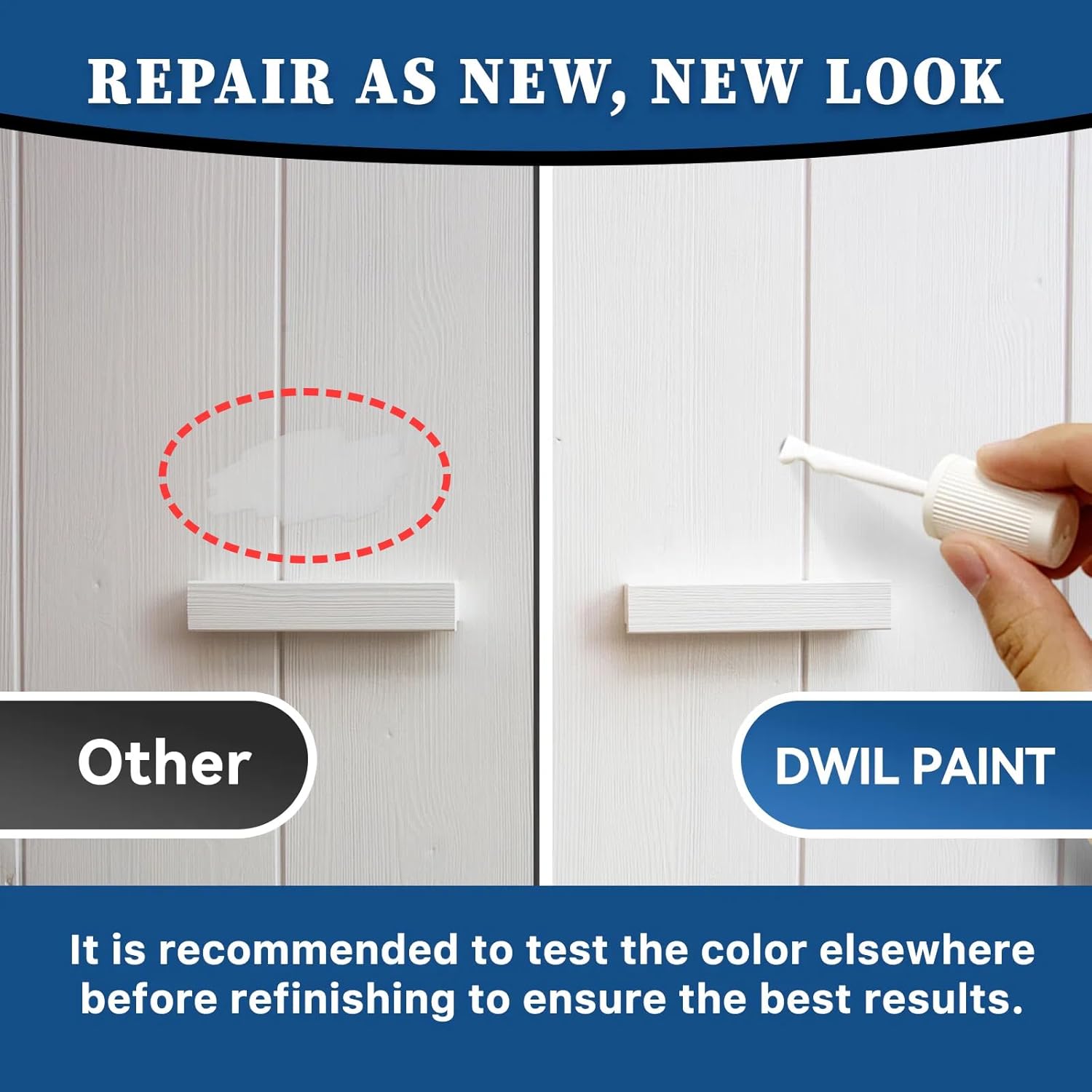 High-Gloss White Touch Up Paint Pen for Multi-Surface Scratch Repair - 1.5 Fl Oz