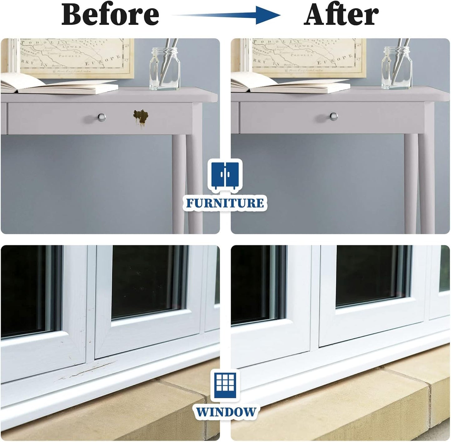 High-Gloss White Touch Up Paint Pen for Multi-Surface Scratch Repair - 1.5 Fl Oz