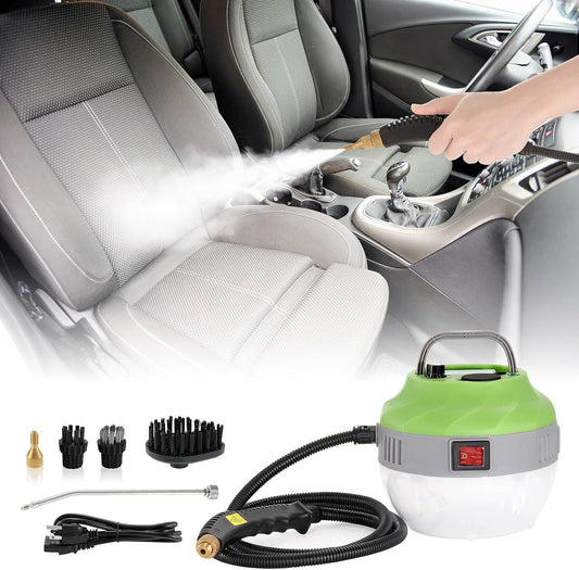 High Pressure Handheld Steamer for Cleaning - Portable Electric Steam Cleaner for Car Detailing, Home, Kitchen, Floors - WICHEMI (1800W, Green)
