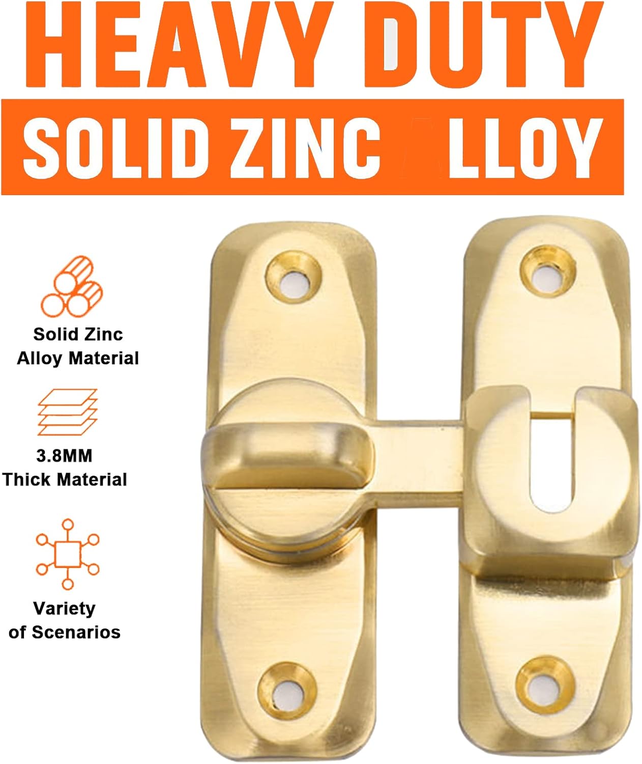 High Quality 90°/180° Door Lock Latch Bolt for Doors and Windows - Push-Pull Barn Sliding Latch Lock