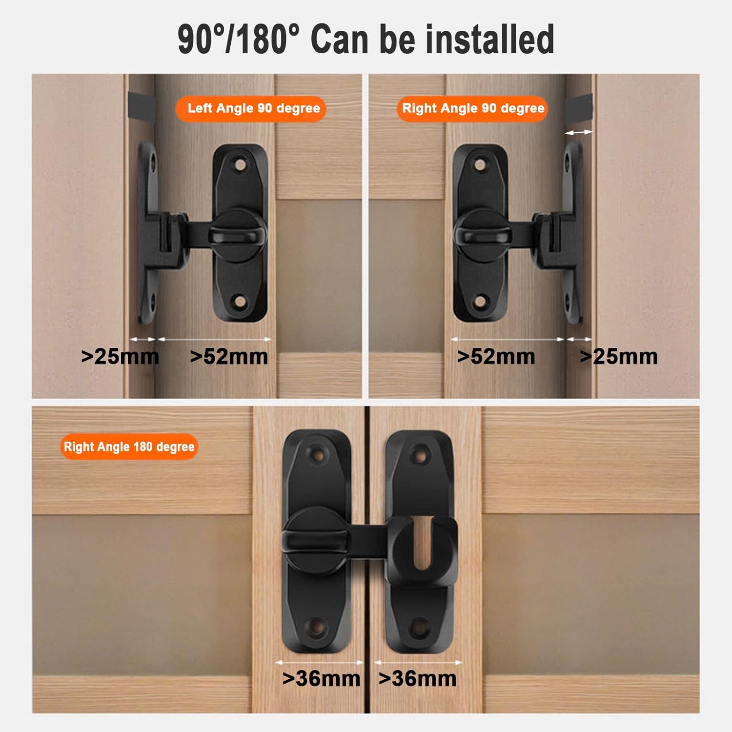 High Quality 90°/180° Door Lock Latch Bolt for Doors and Windows - Push-Pull Barn Sliding Latch Lock