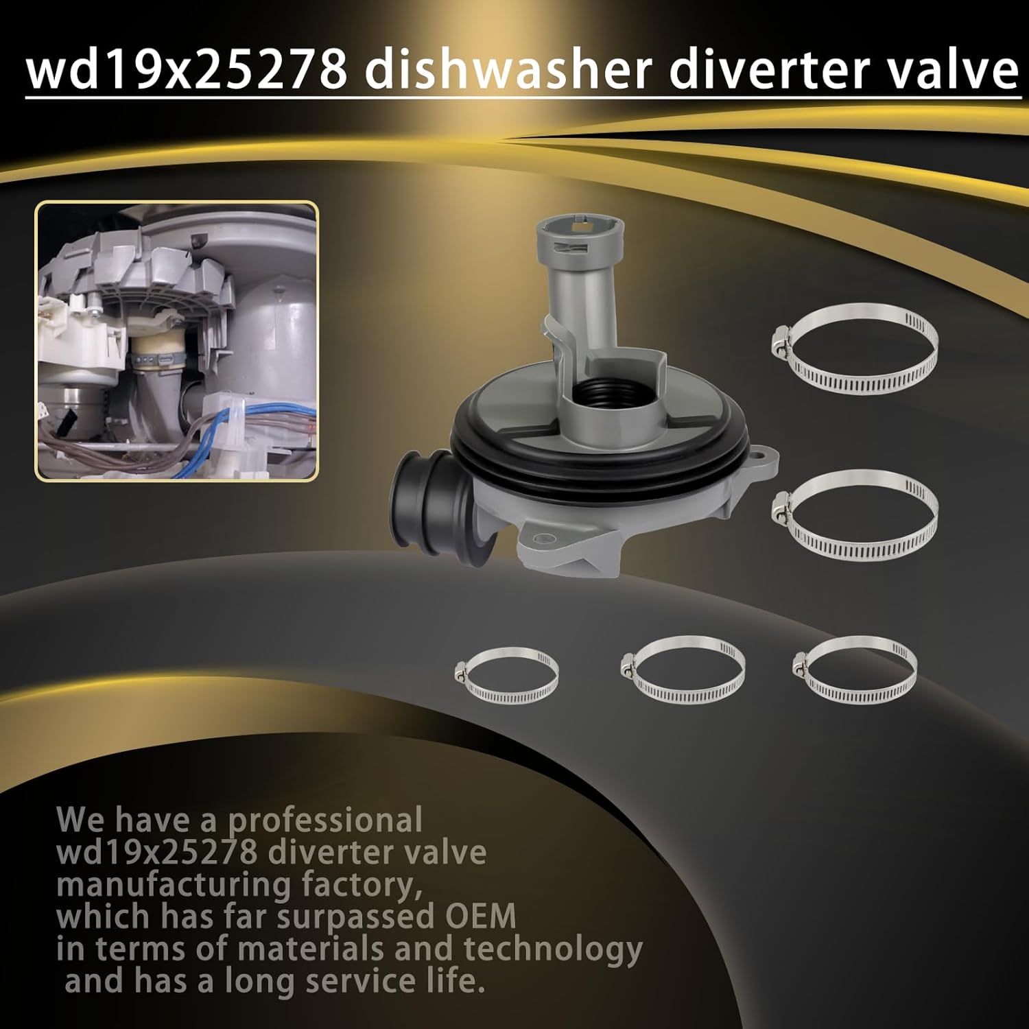 High-Quality Radinglin 2025 Dishwasher Diverter Valve Kit - Compatible with GE, Whirlpool, Kenmore, Maytag, Amana - 2-Year Warranty