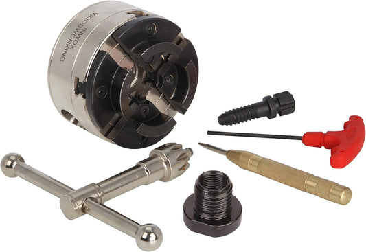 High-Quality VINWOX SCK4-3.75 Wood Lathe Chuck with Thread Adapters - 3-3/4" Gear Chuck for Precision Woodworking