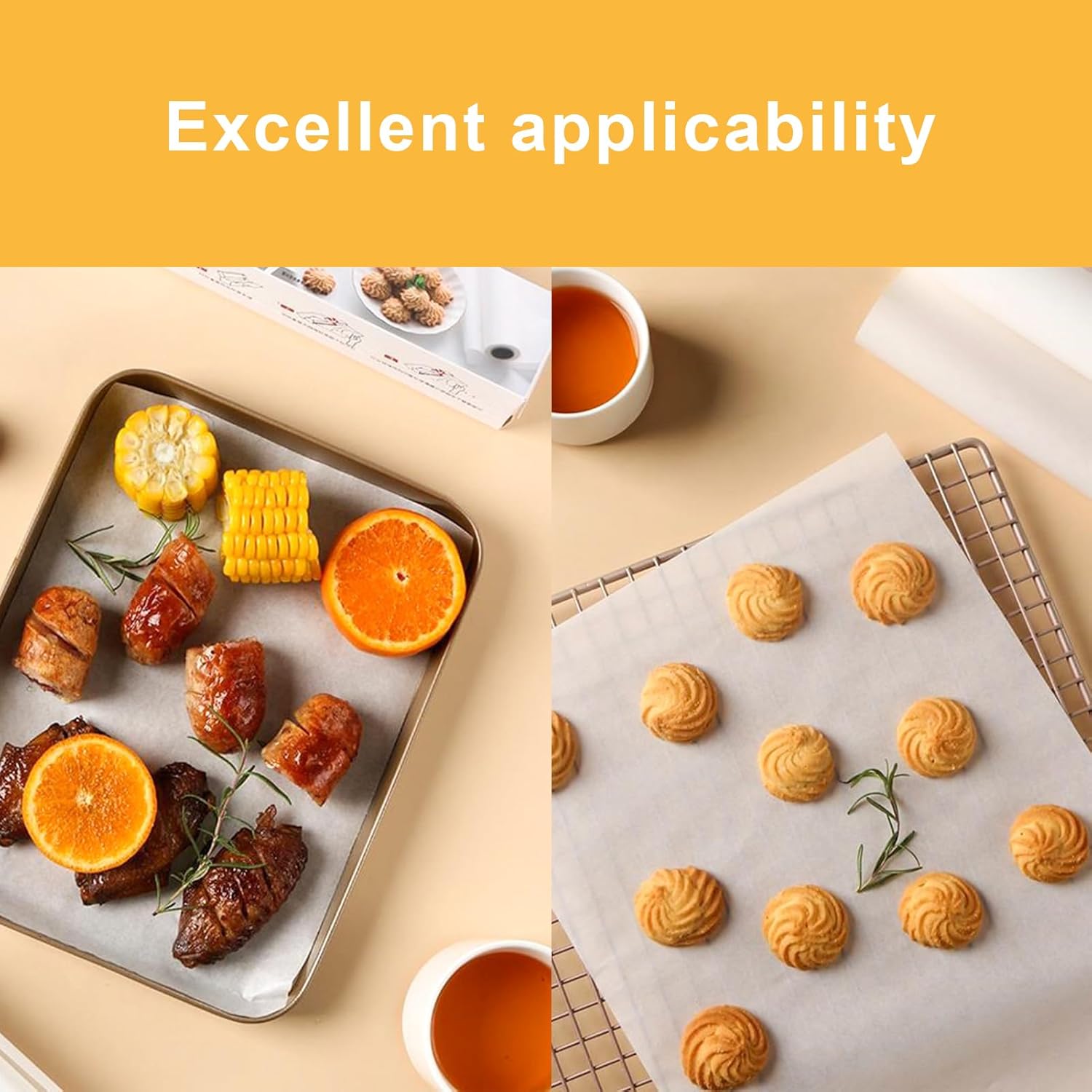 High Temperature Resistant Non-Stick Baking Paper - Waterproof, Oil-Proof, Ideal for Cooking, Barbecue, Steamer, and Air Fryer - 4 * 6