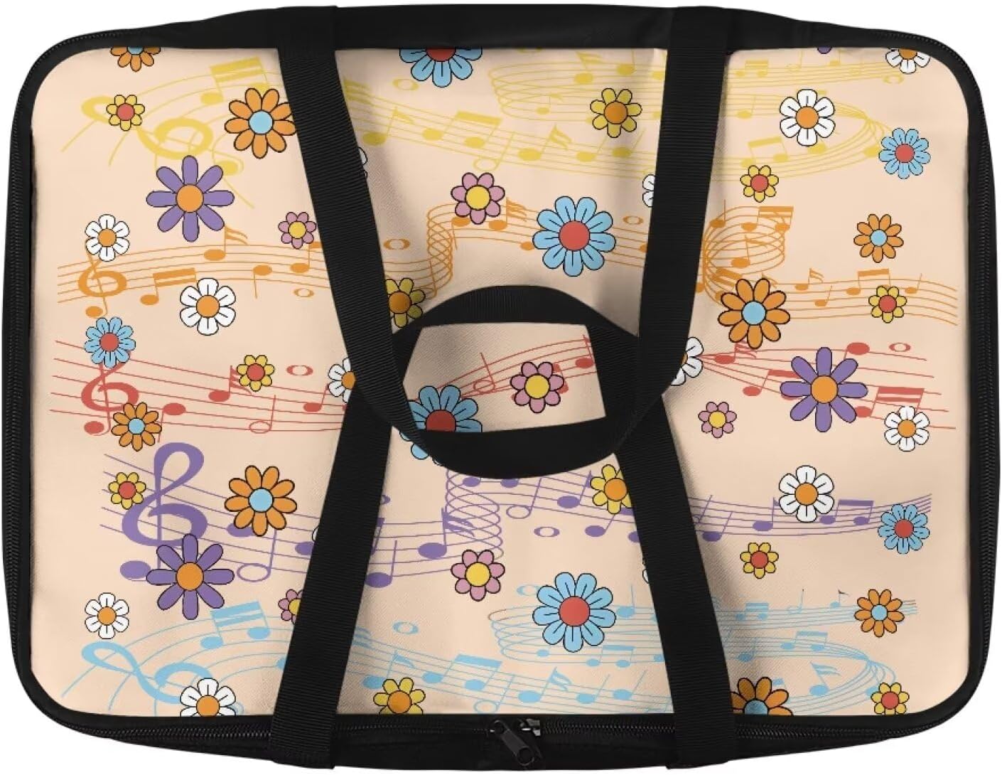Hippie Flower Print Square Casserole Dish Cooler Carrier for 9 x 13 Baking Dish - Insulated Carrier with Comfortable Handles for Holiday Gatherings