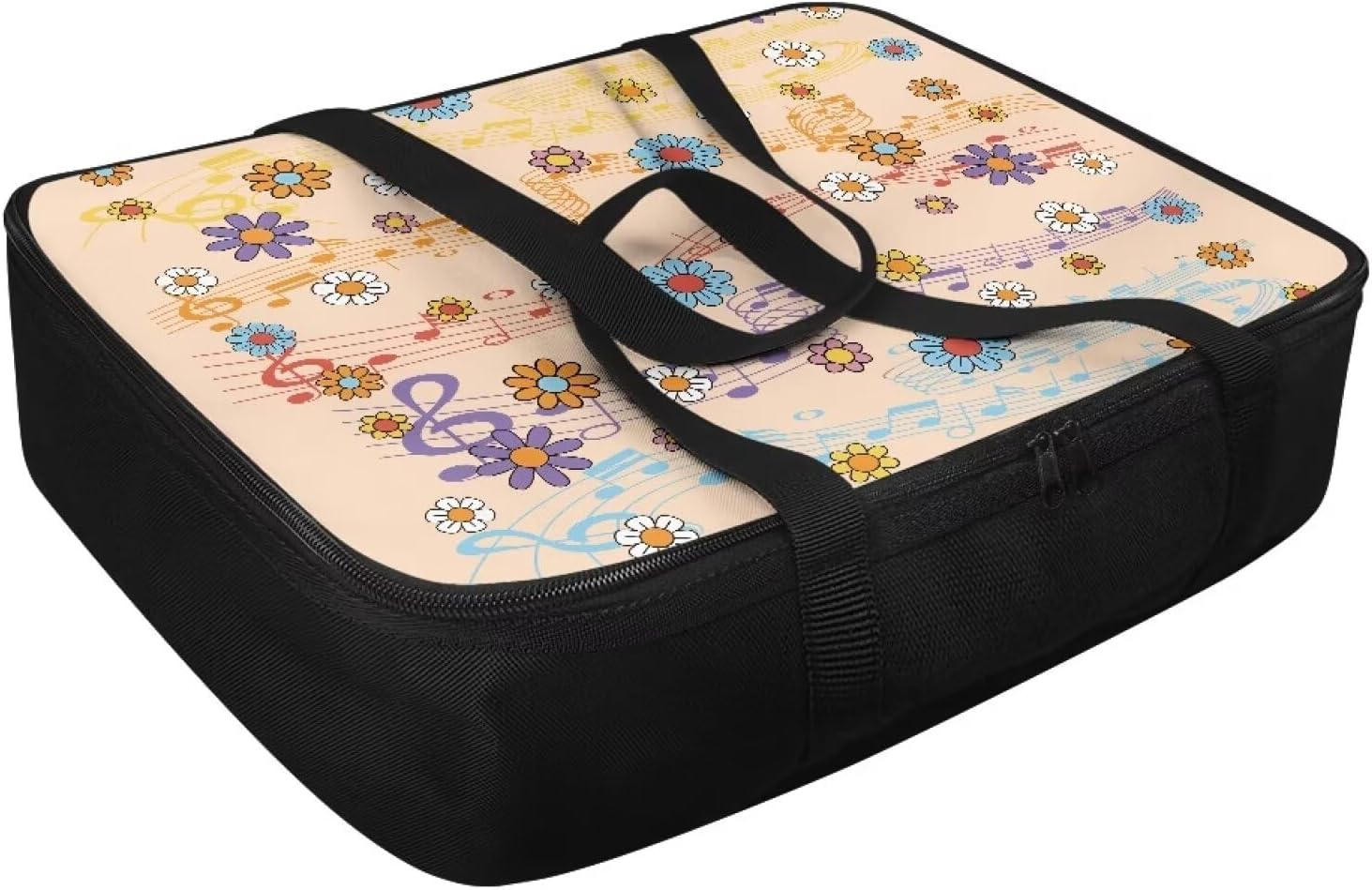 Hippie Flower Print Square Casserole Dish Cooler Carrier for 9 x 13 Baking Dish - Insulated Carrier with Comfortable Handles for Holiday Gatherings