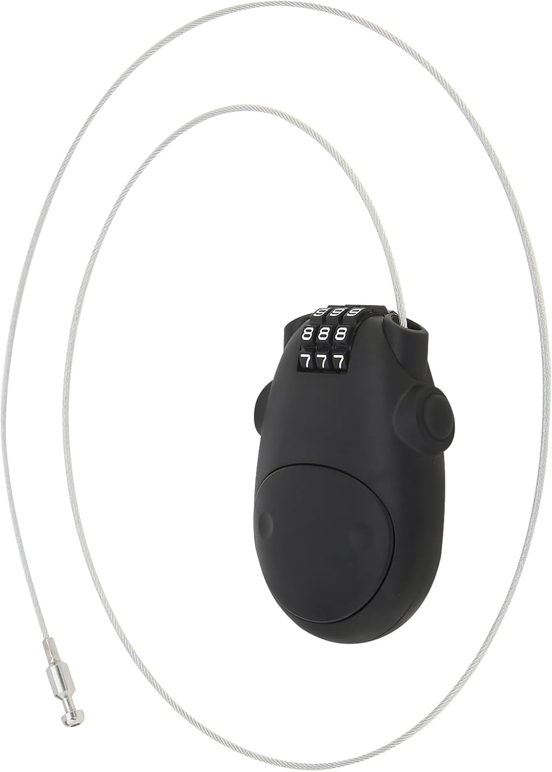 HOJLKLD Combination Cable Lock, Cable Luggage Lock with 30 inch Retractable Steel Cable, Travel Lock Combo Mini Lock for Suitcase Stroller Bike (Black)