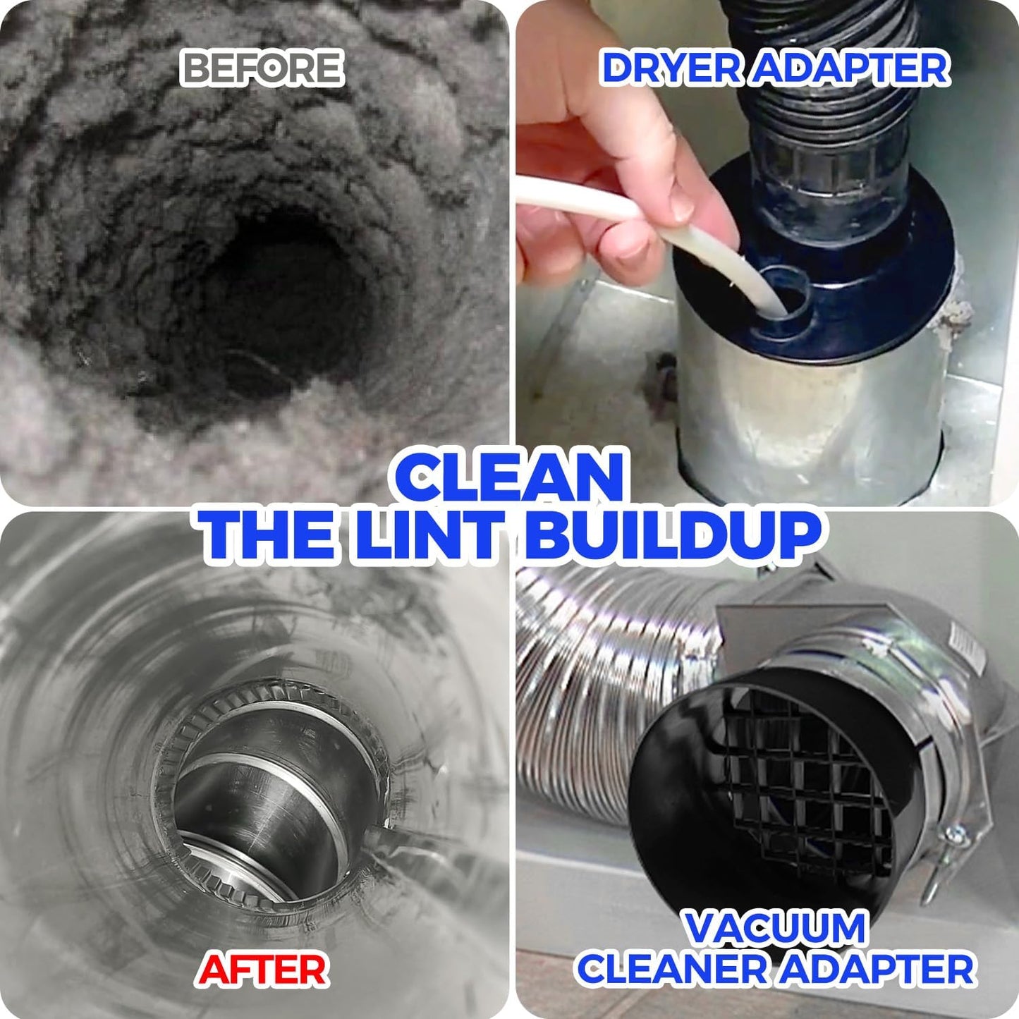 Holikme 25ft Dryer Vent Cleaner Kit with Omnidirectional Brush and Vacuum Hose - Blue