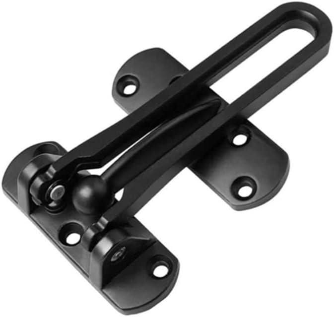 Home Security Door Lock with Swing Bar for Front Doors - Kids Safety Lock - Latch Guard Clasp - Solid Black Security Lock