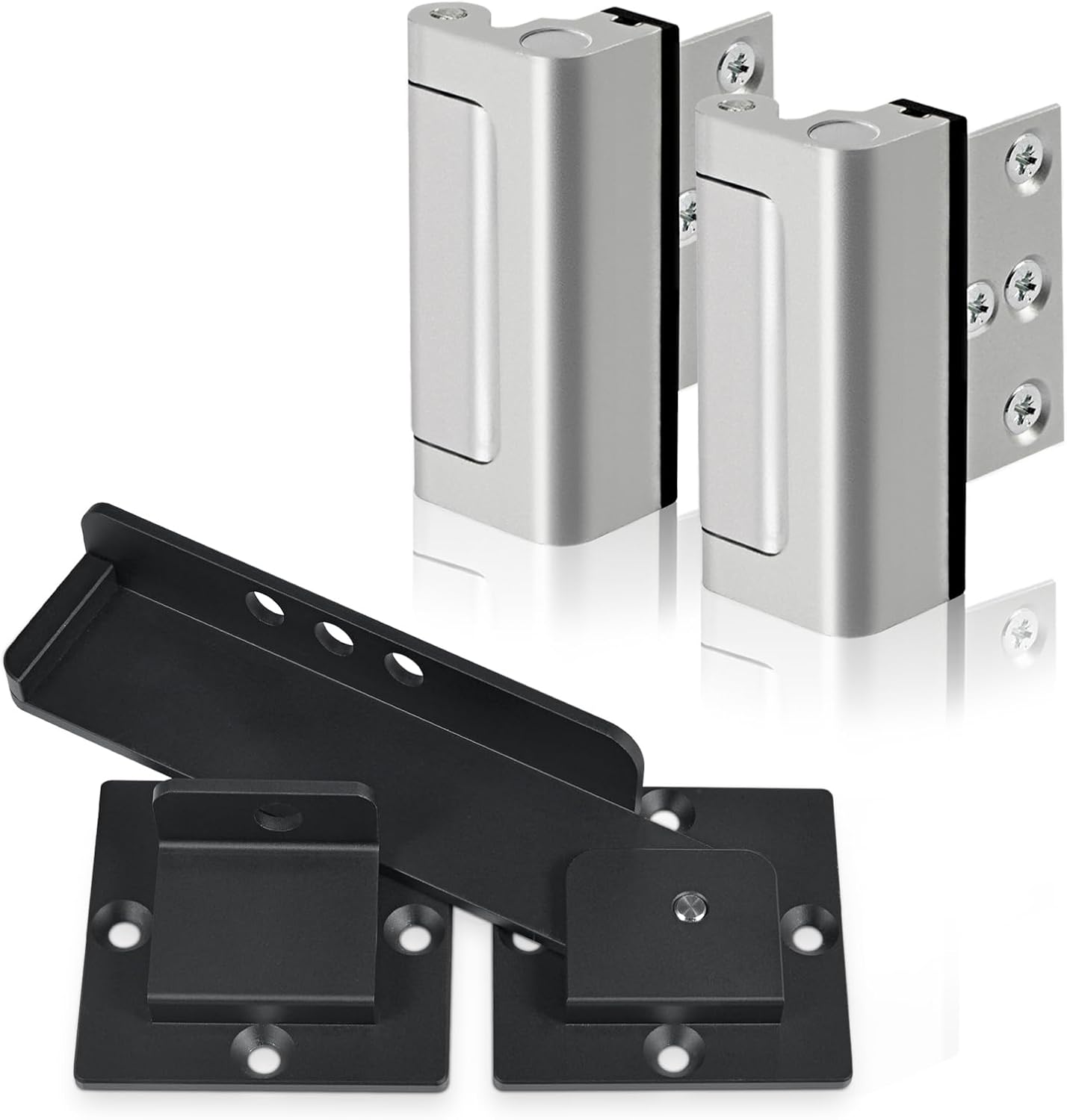 Home Security Door Reinforcement Lock - Childproof & Secure Entry - 7.5" Flip Gate Latch with Padlock Hole - Heavy Duty Adjustable Aluminum Alloy Latch