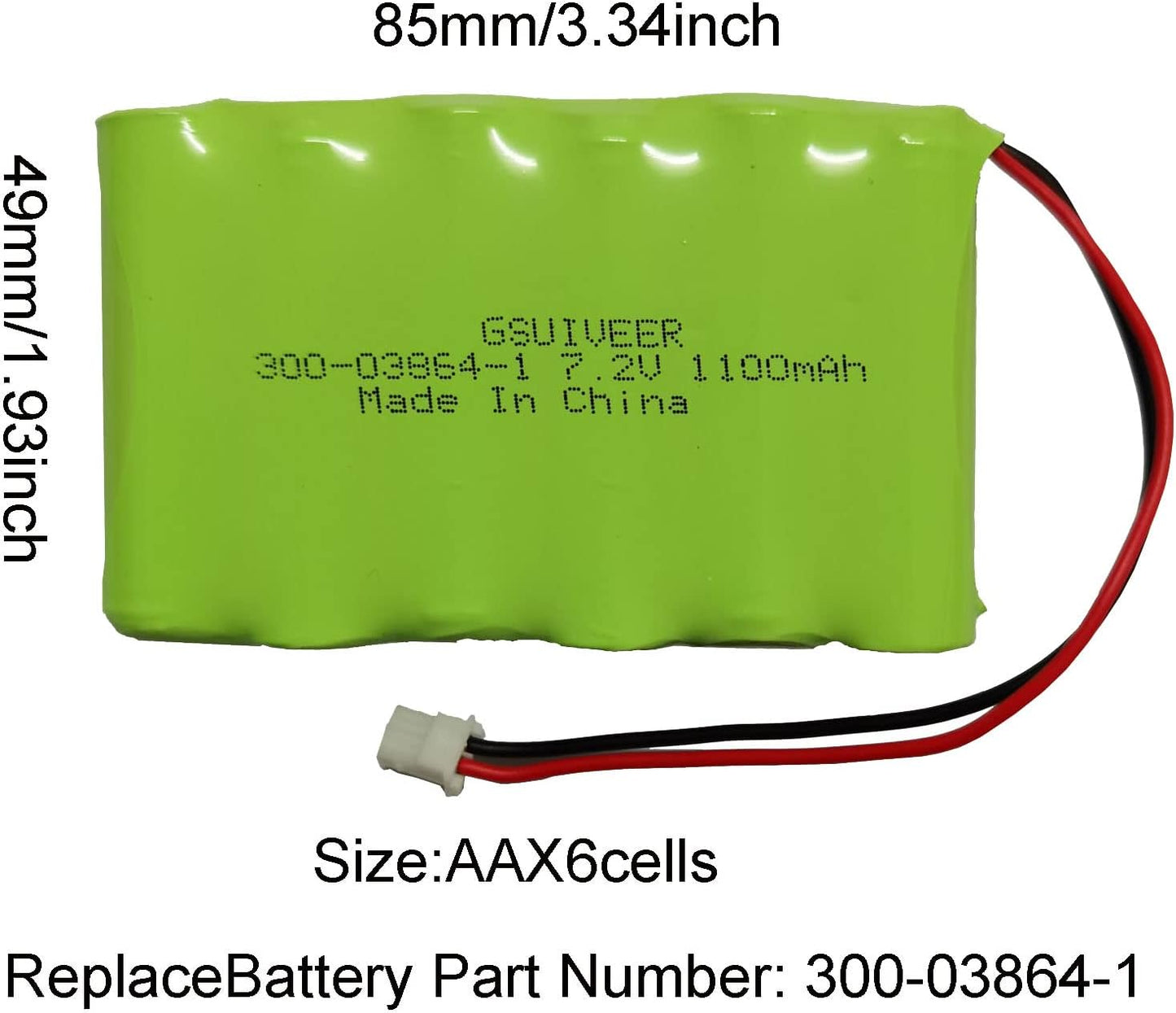 Honeywell Alarm Lynx Battery 7.2V 1100mAh Compatible with WALYNX-RCHB-SC Touch Panels - K5109, L3000, L5000, L5100