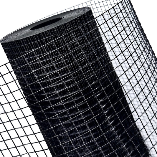 HORCH Black Vinyl Coated 1/2 inch Hardware Cloth 36 x 50 ft - 19 Gauge Wire Mesh Roll for Chicken Wire Fencing, Garden Fence, Tree Guard & Rodent Wire