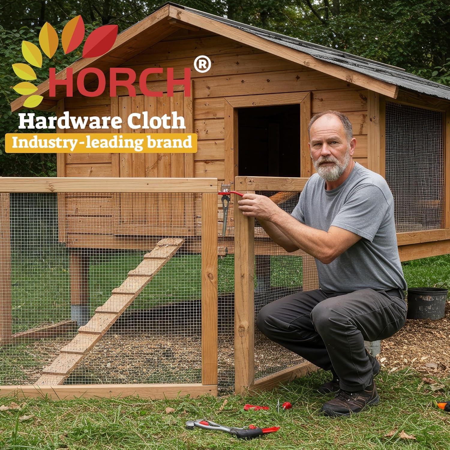 HORCH Black Vinyl Coated 1/2 inch Hardware Cloth 36 x 50 ft - 19 Gauge Wire Mesh Roll for Chicken Wire Fencing, Garden Fence, Tree Guard & Rodent Wire